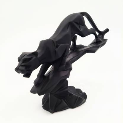 Stunning Black Panther Statue For Home Decor leopard animal sculpture Decorative Showpiece - 19.4 cm (Polyresin, Black) - Decorwala
