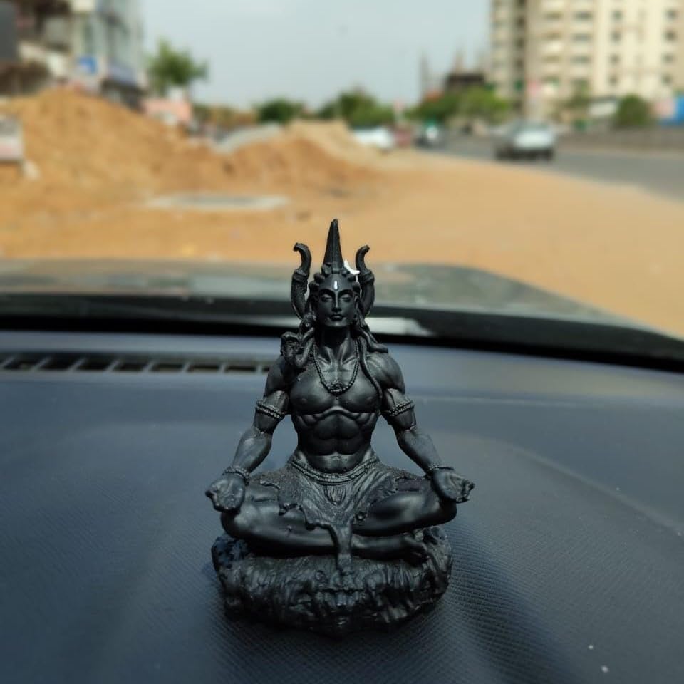 Lord Shiva Dhyana Mudra Murti | Antique Finish |Car Dashboard Idol - Decorwala 