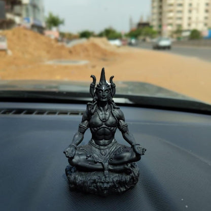 Lord Shiva Dhyana Mudra Murti | Antique Finish |Car Dashboard Idol - Decorwala 