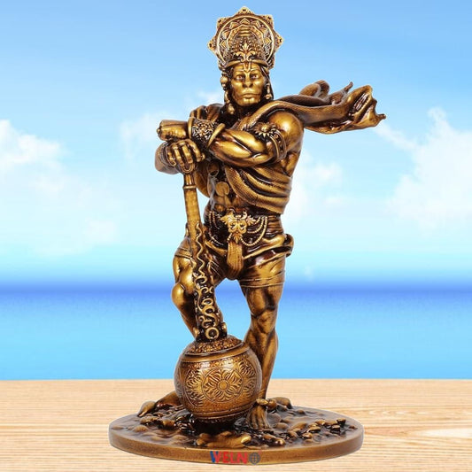 Premium Car Dashboard Resin Bahubali Hanuman Idol Home Decor Item Hanuman Murti Statue for Desk & Gift - Decorwala