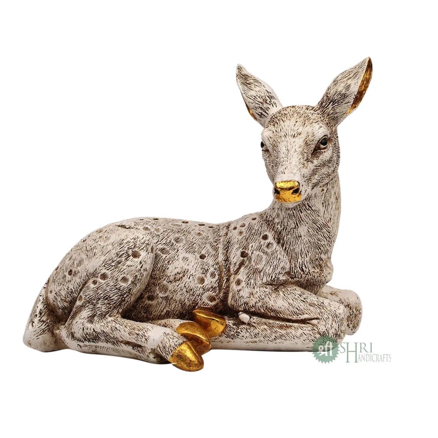 Deer Statue Showpiece Table Accent Collectible Figurines Handcrafted Wild Animal Statue - Decorwala