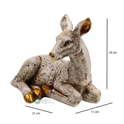 Deer Statue Showpiece Table Accent Collectible Figurines Handcrafted Wild Animal Statue - Decorwala