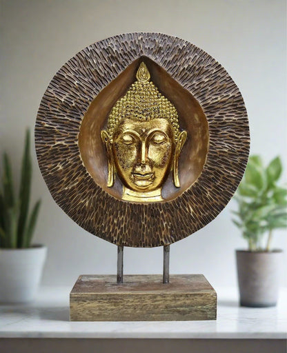 Handcrafted Decorative Budha Stand Table Home Office Decore Figurines and Idol (Size 10 x 10 x 13 Inches) - Decorwala