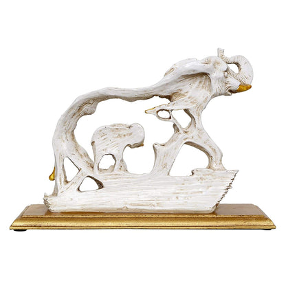 Handmade Indian Home Decor Animal Figurine Polyresin Elephant in Elephant Statue Height : 7.2 inches - Decorwala