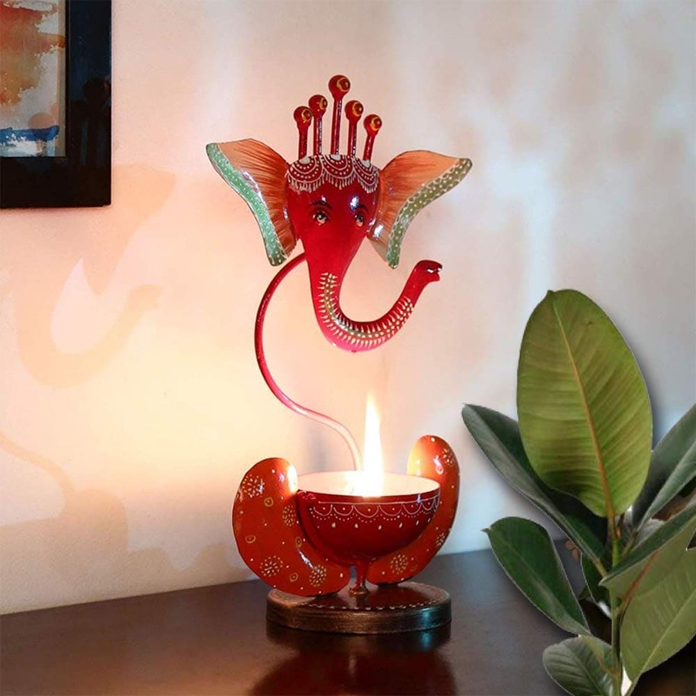 Lord Ganesh Candle Stand Tlight - Decorwala