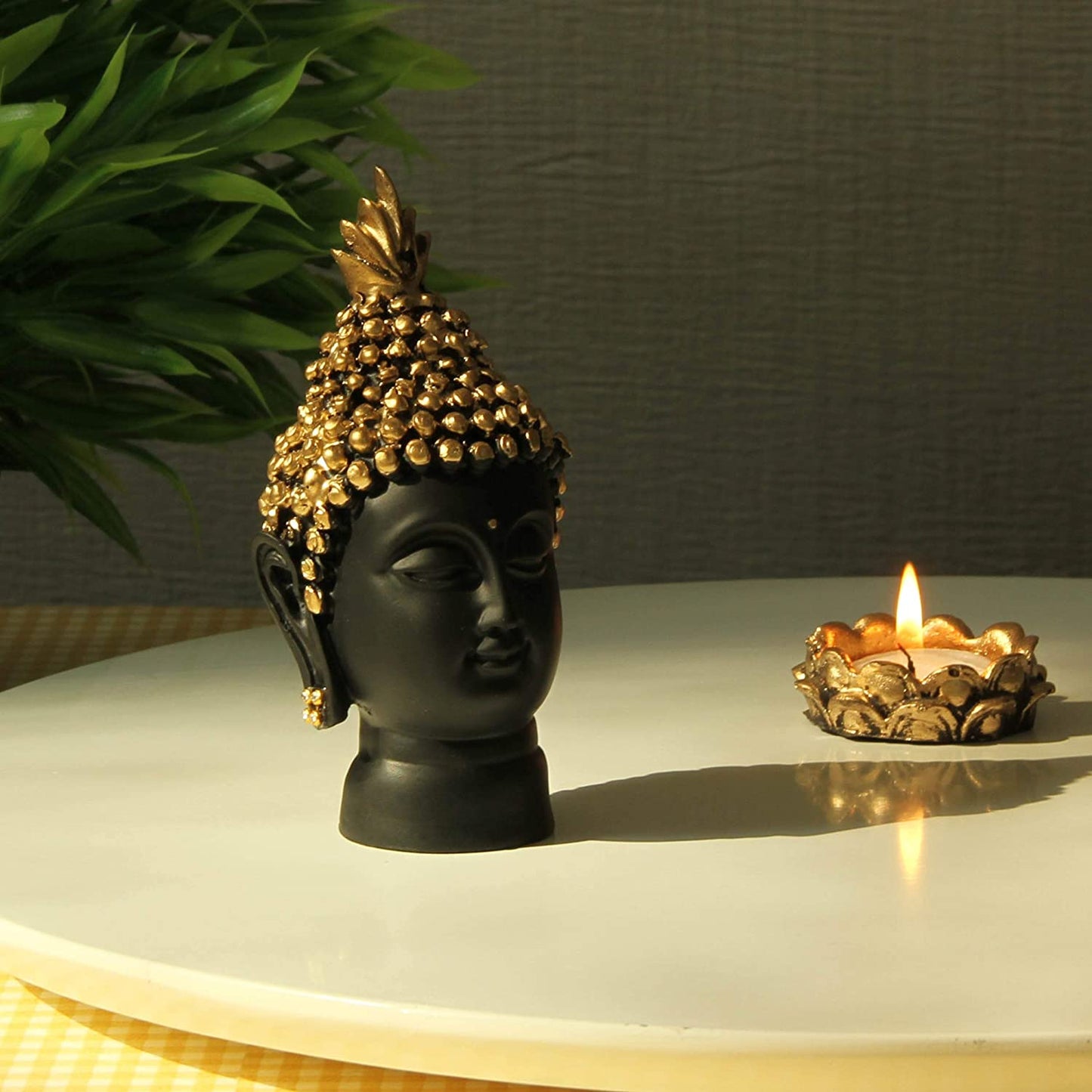 Meditating Buddha Face Figurine Statue for Home Decor - Decorwala