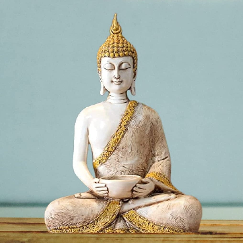 Meditating Samadhi Buddha Statue Sitting with tealight Candle Holder D –  Decorwala
