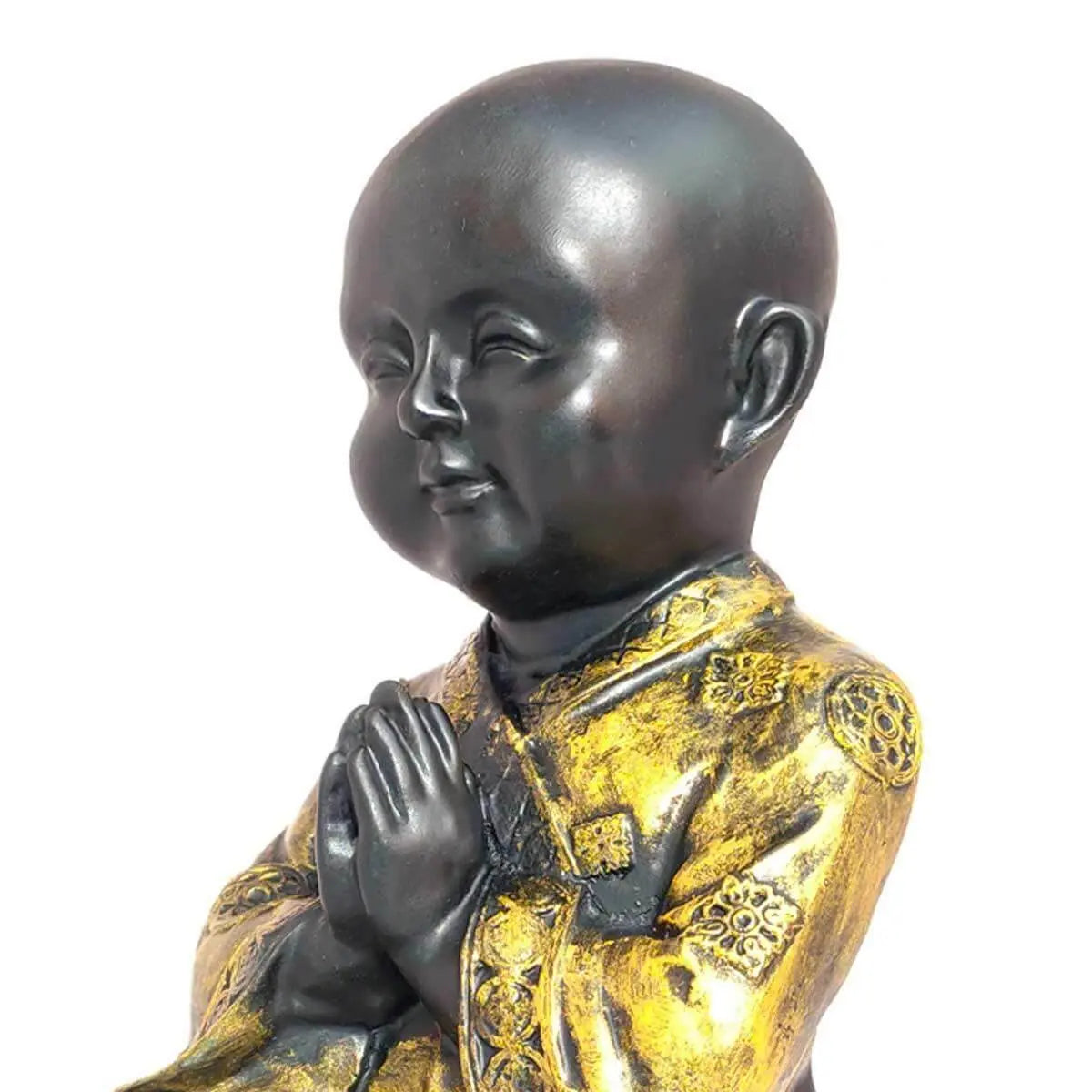 Monk Buddha POLYRESIN Statue for Home DÉCOR and SHOWPIECE (Gold and Black) Statue Showpiece Home Decor - Decorwala